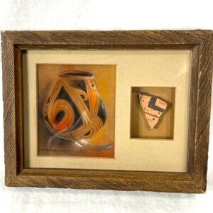 Sue Malinski watercolor art with ancient Native American pottery shard